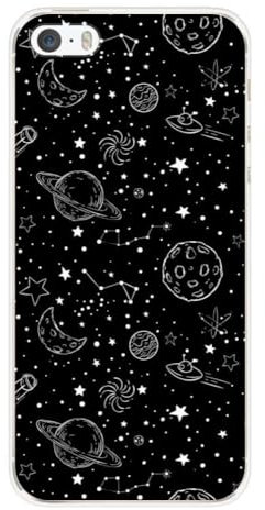1001coques Coque de Téléphone Compatible avec iPhone 5, Apple iPhone 5S, Design Galaxy Draw, Imprimée en France, Étui Souple en Silicone, Housse de Protection.