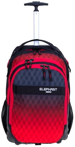 Elephant Schultrolley Trolley Rucksack Hero 12869 Red Cube