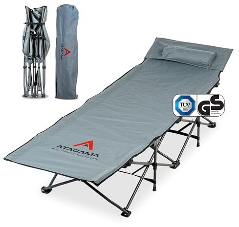 Atacama Feldbett klappbar - ultraleichtes Campingbett - Feldbett Ideal für Outdoor-Abenteuer und Karpfenliege - komfortabel, tragbar Feldbett XXL Campingbett - 190 x 68 x 38 cm