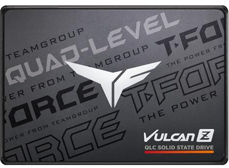 TEAMGROUP T-Force Vulcan Z 1TB SLC Cache 3D NAND QLC 2.5 Inch SATA III Internal Solid State Drive SSD (R/W Speed up to 550/500 MB/s) T253TY001T0C101
