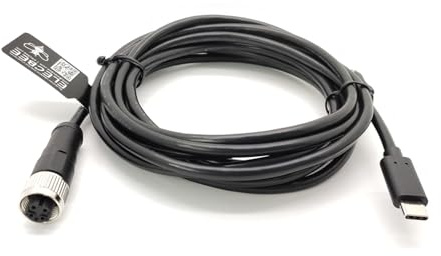 Elecbee Cable Adaptador M12 4Pin A Código Hembra a USB 2.0 Tipo C Macho Montaje 3 Metros AWG26