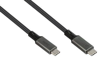 Good Connections Cavo USB 4.0 Gen. 3x2 (40GBit/s, 240W, 8K@60Hz), spina USB-C™ a spina USB-C™, cavo coassiale, antracite, 0,5 m
