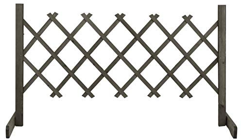 Sufrk Enrejado de jardín gris 120 x 60 cm de abeto macizo, celosía extensible, rejilla reticulada de madera natural para soporte de pared de flores plantas trepadoras para balcón jardín tierra