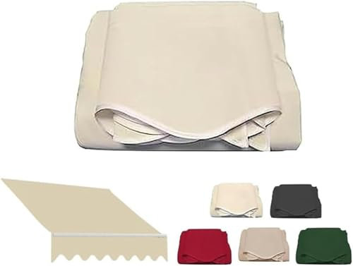 HOTAPEPU Markisenstoff Einziehbare Terrassenmarkise Ersatzstoff Klemmmarkise Canvas Sonnenschutz Markise Zeltstoff Stoff Überdachung Für Hof Deck Balkon - 2,5 M 4 M 5 M 6 M(3x1.5m/9.8x4.9ft)