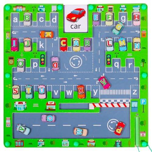 Magnetic Alphabet Maze - Wooden ABC Letters Matching Board for Toddlers, Fine Motor Skills Learning Toy, Montessori Educational Tool for Children 3-6 Years Old