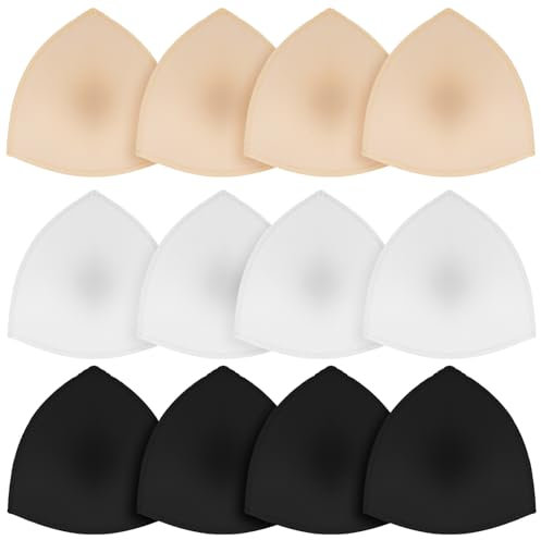 6 Paar BH Einlagen Sponge BH Insert Pads Dreieck-BH-Einlagen für Frauen, BH-Pads, BH-Polsterung, Herausnehmbare Sport-BH-Pads, Atmungsaktive Push-Up-Brust-BH-Einlagen aus Schwamm für Bikini