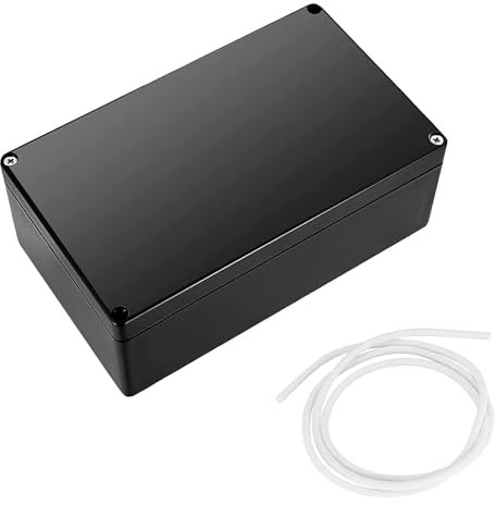 Caja de derivación impermeable IP66, 1 unidad caja de distribución exterior, color negro, caja de proyecto, 200 x 120 x 75 mm, accesorios eléctricos, carcasa de plástico