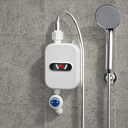 Ducha Electrica - 30~60° Ducha Caliente Instantánea, Agua Caliente Ducha, Calentador De Agua Eléctrico Sin Tanque Con Pantalla LED 3,5 Kw, Calentador Agua Caliente 220 V, IPX4 Resistente Al Agua