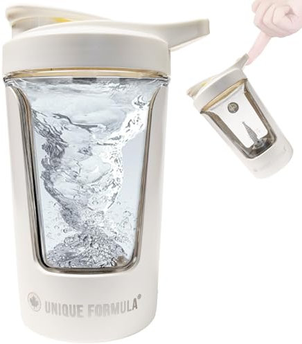 Unique Formula® Botella mezcladora eléctrica de proteínas, Tritan – sin BPA, mezclador de proteínas recargable por USB, vasos mezcladores para batidos de proteínas y batidos de reemplazo de comidas