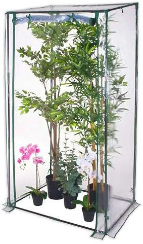 ESTO Serra da Balcone da Giardino, Corpo in Policarbonato e Telo in PVC Trasparente, Adatto per Colture Invernali, Copertura per Piante e Fiori (da Terrazzo)