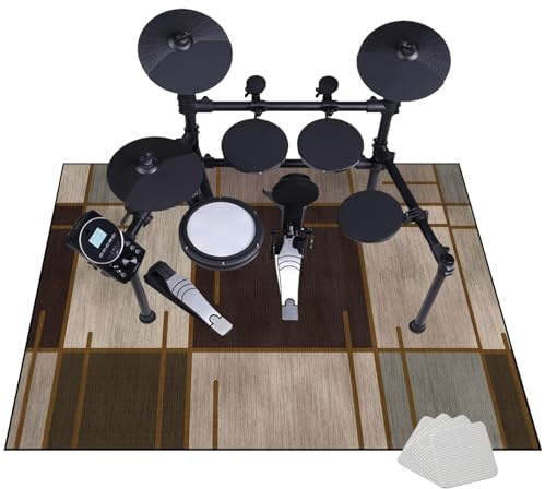 Tappetino per Batteria e Percussioni - Tappeto a Tamburo Insonorizzato - Tappeto per Batteria - Tappeti Rettangolari Antiscivolo per Batteria Elettroniche Rullante Acustica Grancassa 120 x 80 cm