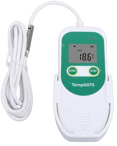 Registrador de Datos de Temperatura y Humedad USB, Registrador de Datos de Temperatura Digital USB2.0 con Informes PDF CSV,Termómetro Higrómetro para Refrigerador con Sonda Externa