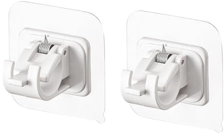Soporte de cortina Gancho de barra transversal | Colgador de cortina con pegamento sin clavos fácil de instalar - Soporte multiusos para barra de cortina utilizado en ducha, cocina, sala de estar o ho