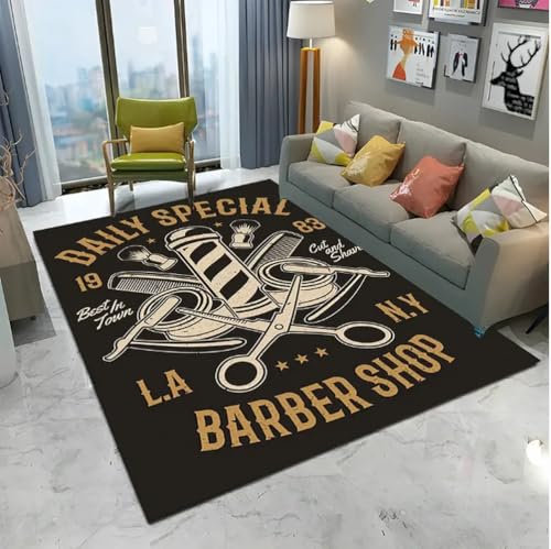 SHAOPENGA Zone Tapis Barber Shop Crâne Vintage Signe Tapis Tapis pour La Maison Salon Chambre Canapé Paillasson Décor Tapis 80X150Cm