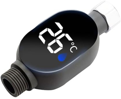 Indicador de temperatura de ducha, pantalla digital LED, termostato impermeable de 4,17 x 1,77 pulgadas, termómetro de lectura instantánea, control de temperatura para el baño en casa, cocina