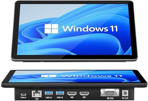 Ordinateur Mini PC-HEIGAOLAPC Mini Desktop Computer, N5095 Win 11 Pro PC-mini écran Tactile 10,1 8Go Ram, 128Go Rom, Batterie 5000mAh, Double Sortie d'affichage 4K HDMI2,0, Type-C3,1, RJ45 Lan, Rs232
