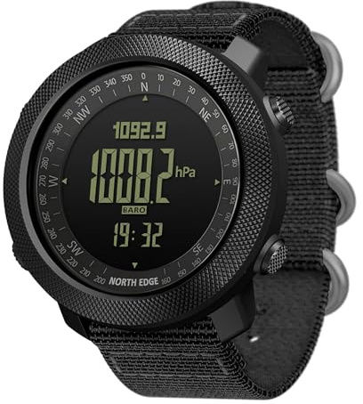 AREXTN Military Tactical Watch for Men Military Watches for Men Digital Wrist Watches for Sports Outdoors, Pedometer, Compass, Calories, Durable Nylon Band