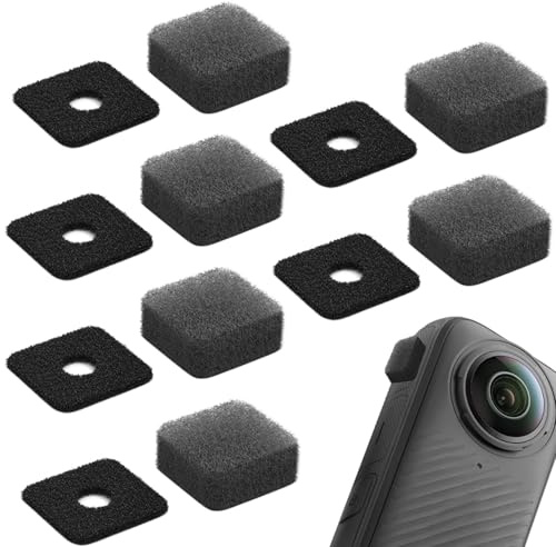 Alovez 6 Paar Mikrofon Windmuff Kompatibel mit Insta360 X3/X4 Anti-Noise Windbreak Schwamm Kissen Windgeräuschunterdrückung für klaren Ton