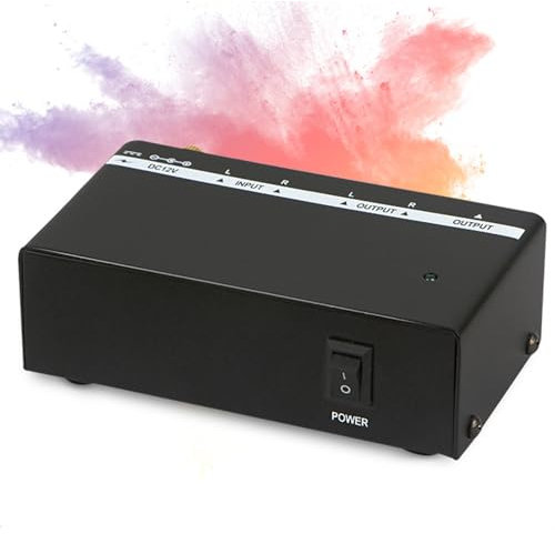 Preamplificatore Phono, Amplificatore per Giradischi MM, con Ingresso/Uscita, Preamplificatore Audio Stereo Elettronico, per Giradischi, Altoparlante Stereo Domestico, Alimentato da Adattatore 12