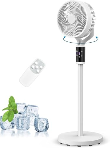Leiser Standventilator für Schlafzimmer,Standventilator mit Fernbedienung, Luftzirkulation für den ganzen Raum, 6 Geschwindigkeitsstufen, Timer, oszillierender, für Schlafzimmer, Küche, Zuhause