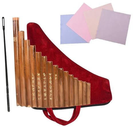 Panflöte Music Lover 15 Pfeifen G Tonart Panflöte Holzblasinstrument Mit Tragetaschen