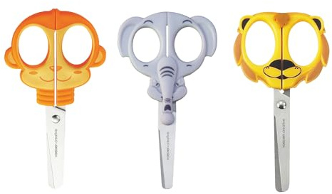 Vaessen Creative 70103-006 - Juego de tijeras infantiles (3 unidades, 12,7 cm, puntas redondeadas, para zurdos y diestros, proyectos de manualidades y hobby)