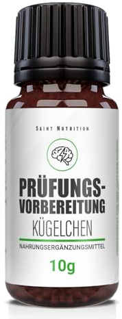 Saint Nutrition® Prüfungsvorbereitung Kügelchen – Natürliche Unterstützung für Konzentration, Fokus & geistige Klarheit während der Prüfungsphase – 10g – Ideal für Studenten & Prüfungsstress
