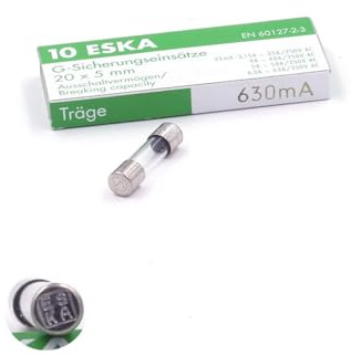 Fusibili Temporizzati in Vetro, 630 MA, 250 V AC, 5 x 20 mm, Confezione da 10