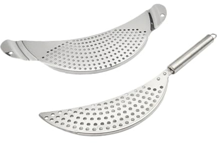 TOYANDONA 2 pièces Passoire Inox Lune avec Poignée Portable pour Égoutter Pâtes et Légumes Résistante Corrosion Compatible Lave-vaisselle Accessoire Cuisine Pratique