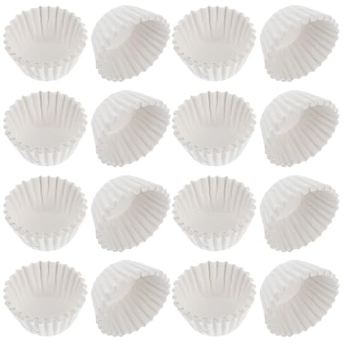 Caissettes à Cupcakes en Papier, 1000 Pièces, Rondes Blanches pour Muffins | Résistantes à Graisse, Hygiéniques et Antiadhésives, Tolèrent la Chaleur, pour Pâtisserie et Cuisson