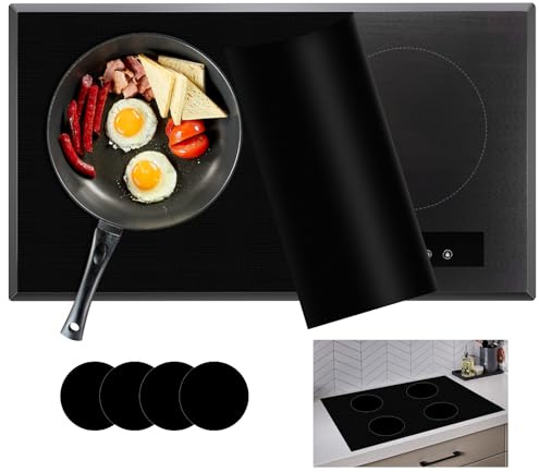 KitchenRaku Silicone Induction (Magnetic) Hob Protector Mat, 78x52cm | Protects Cooktop from Scratches & Stains, Heat Resistant to 450℉, Reusable & Non-Slip, Dishwasher Safe, for Magnetic Cooktops