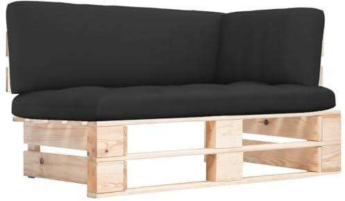 INLIFE Canapé d'angle Palette de Jardin Bois de pin imprégné-3066608