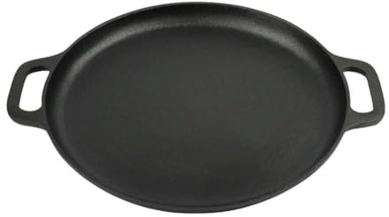 MoSundi Cast Iron Pancake and Grill Pan with Rim Induction Cooktops, 28cm, 30cm, 33cm, 35cm Diameter