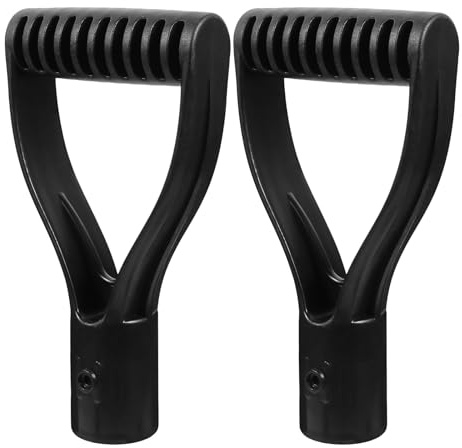 SAFIGLE 2 manopole in plastica a forma di D, di ricambio per pala da neve, durevoli, diametro interno 3 cm, manico leggero per attrezzi da giardino e scavo