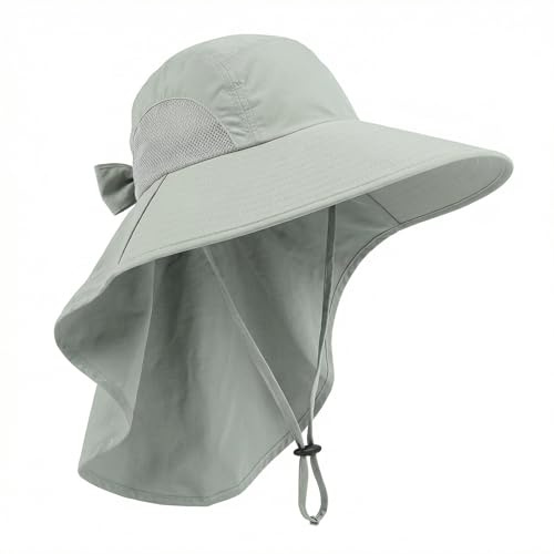 Sun Hats for Women UK, Summer Packable Hat for Womens Outdoor UV Protection with Ponytail Hole, Sun Hat with Wide Brim for Camping, Ladies Bucket Sunhat for Extra Large Heads