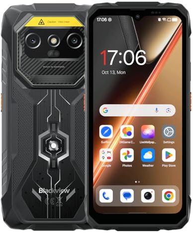 Blackview Rock 1 Pro Outdoor Handy: 15000mAh Akku, Android 16, 24GB RAM, 256GB ROM, 20MP Nachtsicht, 6,56 90Hz Display, NFC, Robustes Smartphone Schwarz