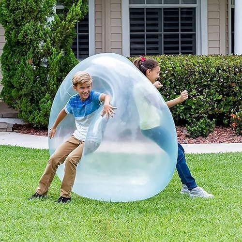 Bubble Ball XXL, NAVESO 120cm Aufblasbarer Riesen Wasserball, Reißfester Wasserblasenball, Transparenter Wubble Bubble Ball Für Beach Garden Ball Party im Freien