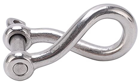 Mimdixy Grillete de torsión de Acero Inoxidable, grillete de torsión de 8 mm para Barcos, grillete de torsión para Yates y veleros, grillete de Carga de Acero Inoxidable de Grado Marino