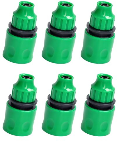 Ousuwo Confezione da 6 raccordi a innaffiamento rapido da 8/12 mm, connettori per tubi flessibili in plastica resistente, accessori per irrigazione da giardino, ideali per sistemi di micro irrigazione