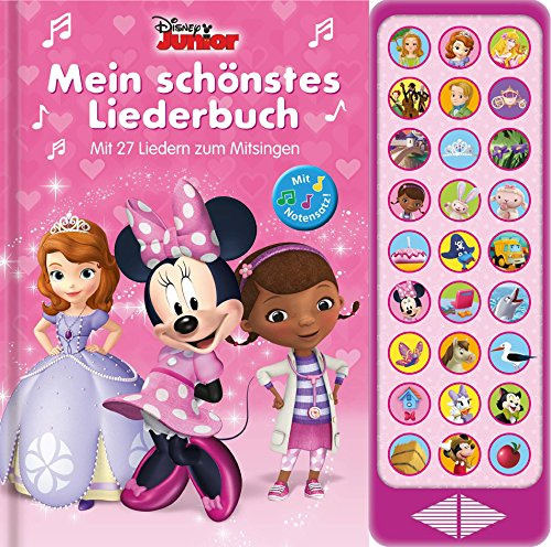 27-Button-Soundbuch - Disney Junior: Mein schönstes Liederbuch - Mit 27 bekannten Melodien zum Mitsingen - Hardcover-Buch mit Noten - Liederbuch