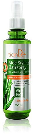 Aloe Styling Haarspray für Volumen und Flexibilität, 20144 TianDe, 200 ml, Ihre Locken Sehen Tadellos aus und Bleiben Gesund