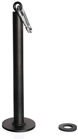 SYL Fitness LAT - Sistema di puleggia per cavi estraibili, lunghezza regolabile con catena solida di carico, per fai da te, casa, garage, palestra (nero: perno di carico standard)