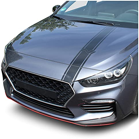 Folie für die Motorhaube Dekor für Haube Selbstklebend Carwrapping Auto Kfz Zubehör Design Aufkleber Passgenau D020 (3M 2080 Schwarz Glanz)