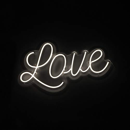 Love | Neón | Amor | Luminoso | Base metacrilato silueteada de 8mm de grosor | 7 colores | 55,42 x 42 cm | (ROJO)