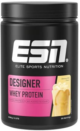 ESN Designer Whey, Banana Milk, 908 g Esn Designer Whey Protein Big Pack 2500 G Eiweißpulver Reich An Essentiellen Aminosäuren ' Eaas Sehr Gut Löslich 83 Portionen