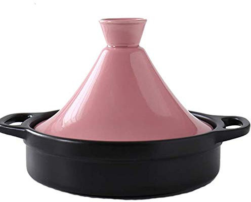MYYINGBIN Tajine Pot en Fonte Casserole en CéRamique Saine sans Plomb Pot à RagoûT avec Cadeau De Pendaison De CréMaillèRe à 2 PoignéEs