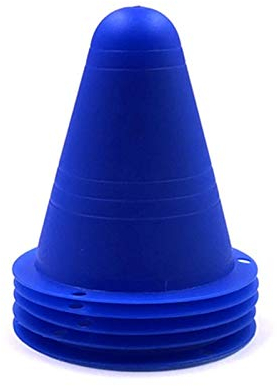 Aide à Entraînement De Football 10 PCS Foot de football marqueur de football Signe de football Bucket Road Cône Obstacles Roadblocks Foot Soccer Accessoires de sport en plein air ( Color : Blue )