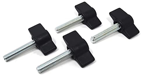Design61 4x Flügelschraube Kunststoff mit Gewindebolzen Stahl M6 x 28 mm
