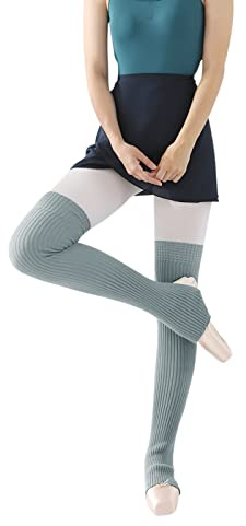 Guêtre Jambières Femme Fille Guêtre Danse Laine hiver Genouillère Douce Couvre-jambes Chaud Manchettes de jambe Protège-genou Chauffe Longues Chaussettes Pour Yoga Fitness Ballet Danse Gris