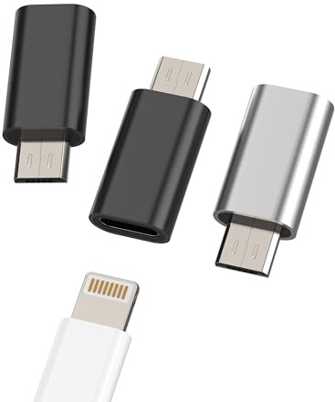 Lightning Female to Micro USB Male(3pack)Adapter Charge Cable Port Converter Compatible for Samsung Galaxy S6 S7 Edge Nexus 5 LG G4 Android Power for Iphone 13 Pro 7 8Plus Ipad Charging Cord Data Sync